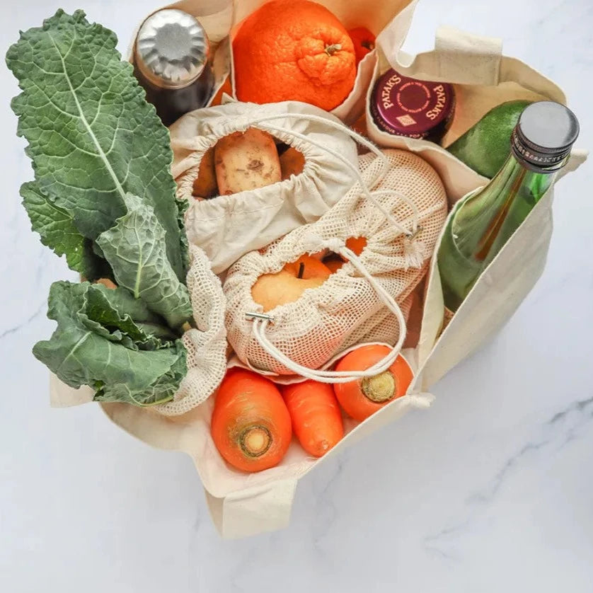 Reusable Multi pocket Tote Bag 100 cotton Aiteall