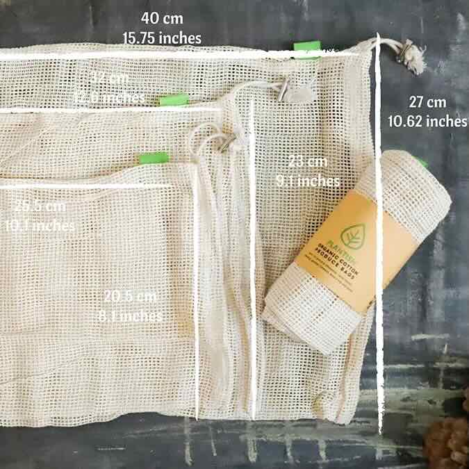 Organic Cotton Mesh Bags - Set of 4