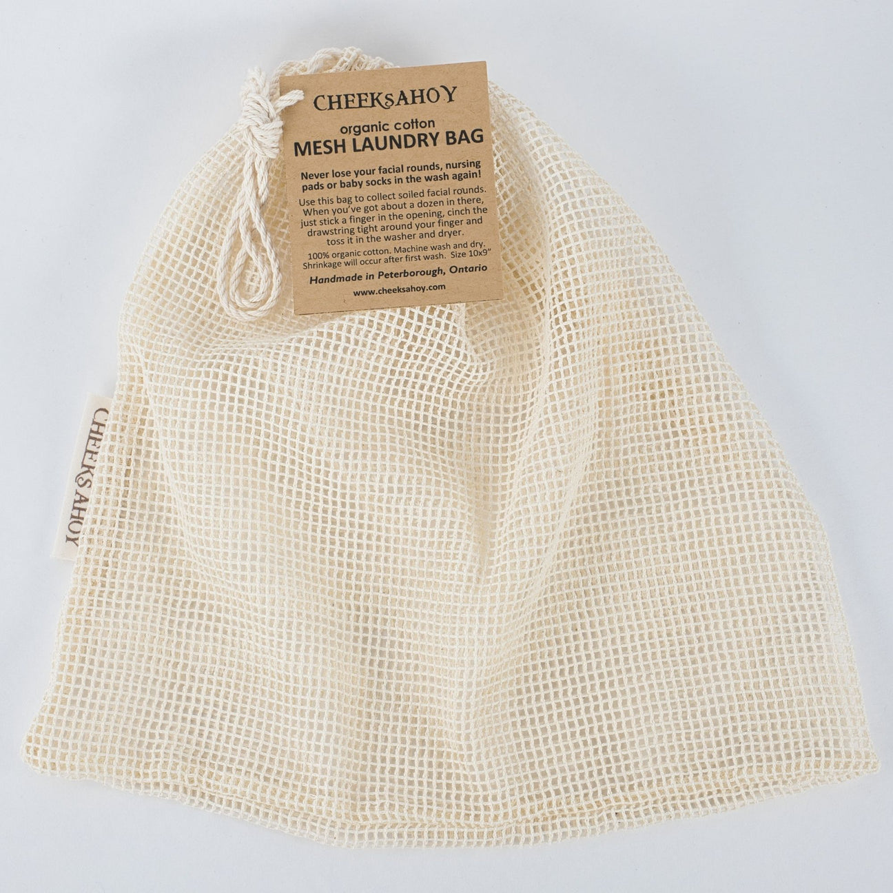 Cheeks Ahoy - Organic Cotton Mesh Laundry Wash Bag With Drawstring