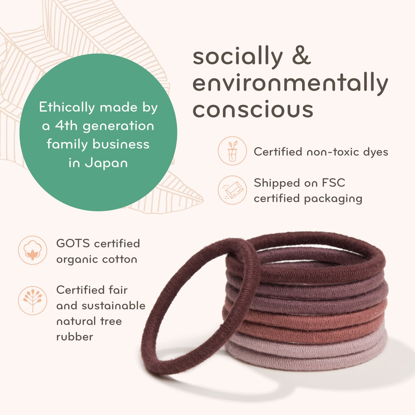 Plastic Free Round Mondo Hair Ties (Set of 8)