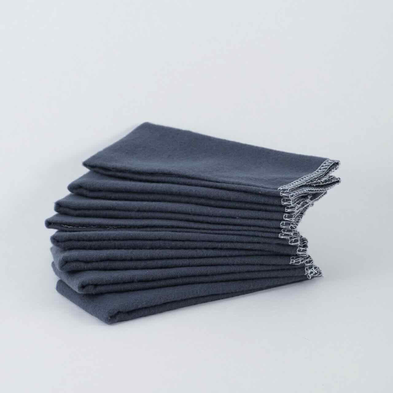 cheeks ahoy charcoal unpaper towels set of 8 on top of a plain table top without packaging.