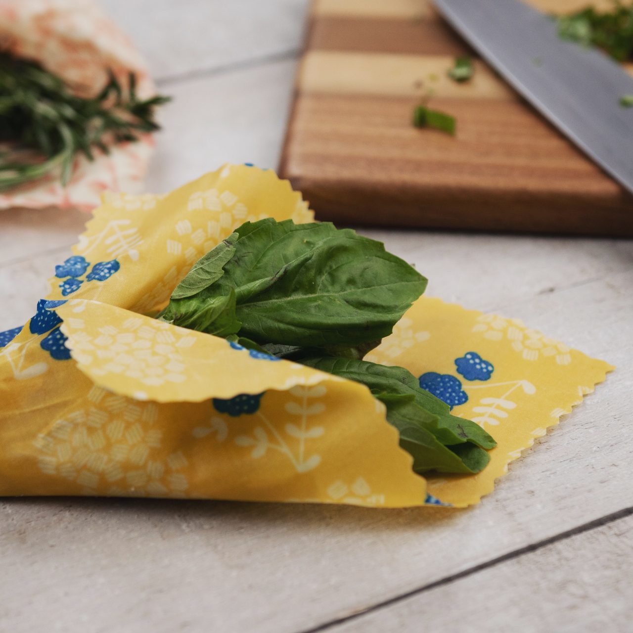 lettuce wrapped in beeswax wrap