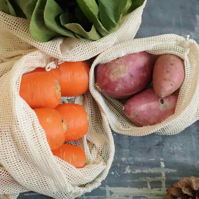 Organic Cotton Mesh Bags - Set of 3