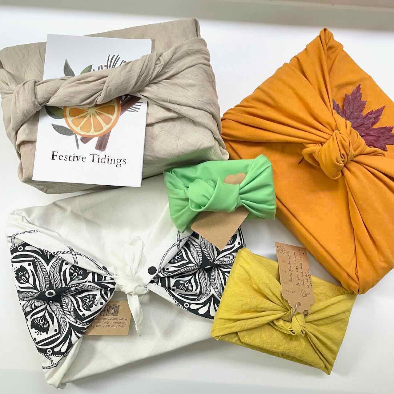 Furoshiki Reusable Gift Wrapping Cloth - Large (29" x 29"): Champagne