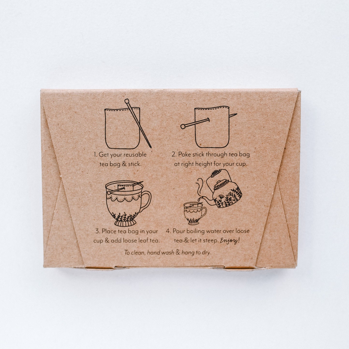 Reusable Tea Bags with Bamboo Balancing Stick (set of 3)