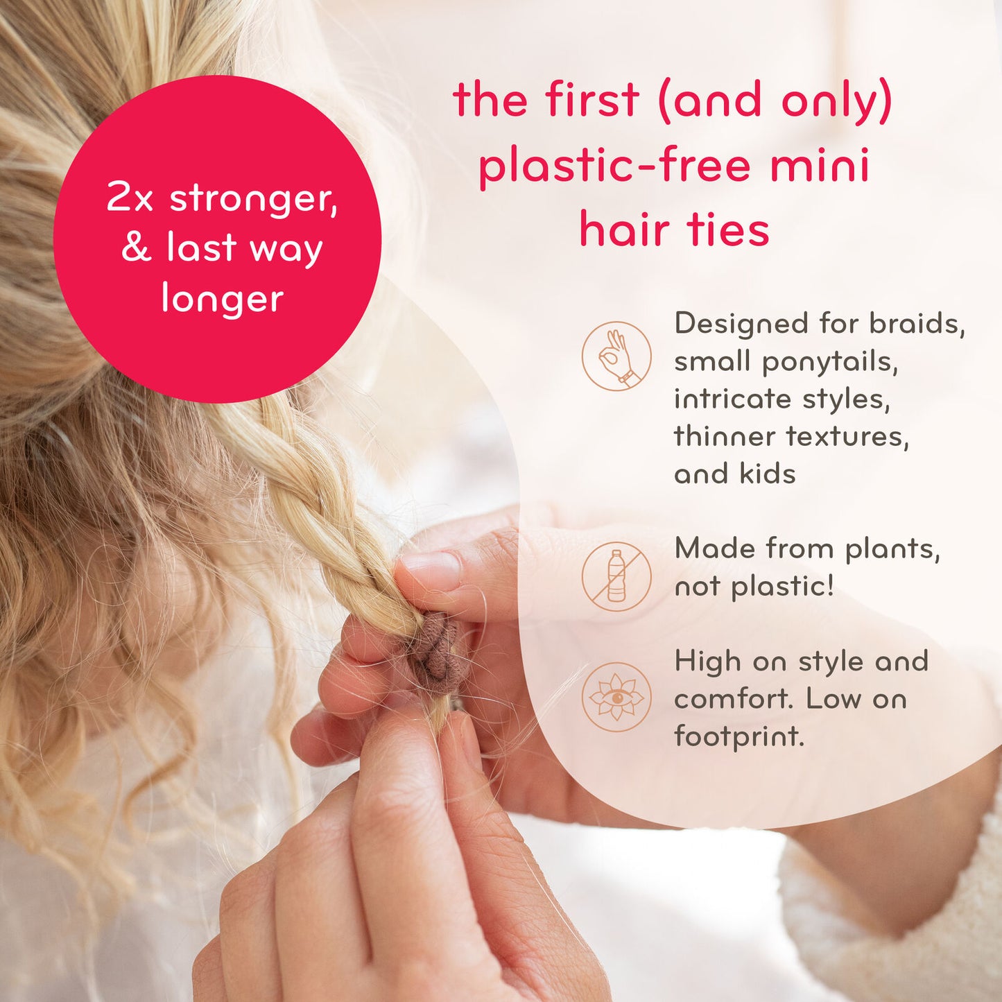 Plastic Free Round Mini Hair Ties (Set of 12)