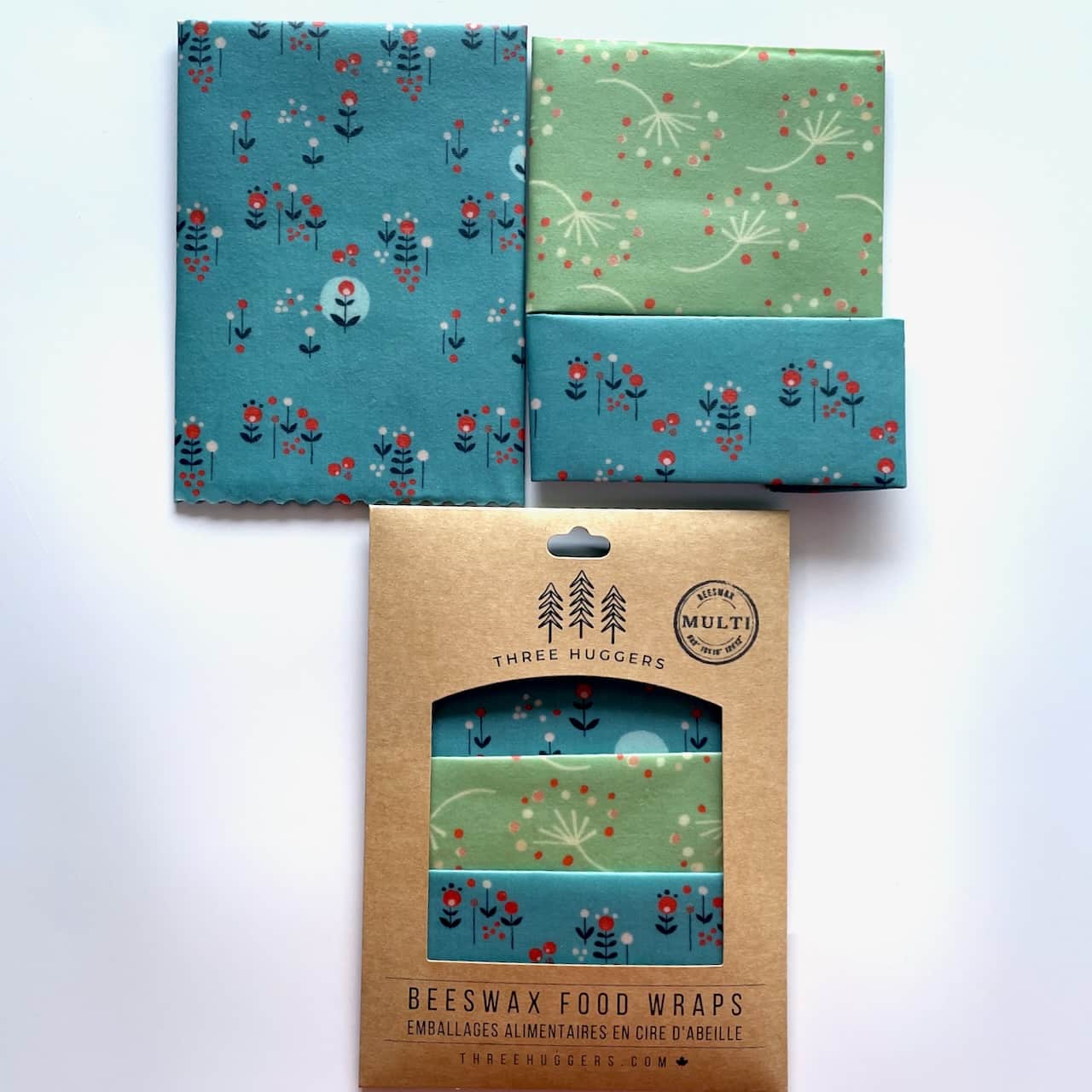 Beeswax Wraps - Multipack (Set of 3) - Meadow