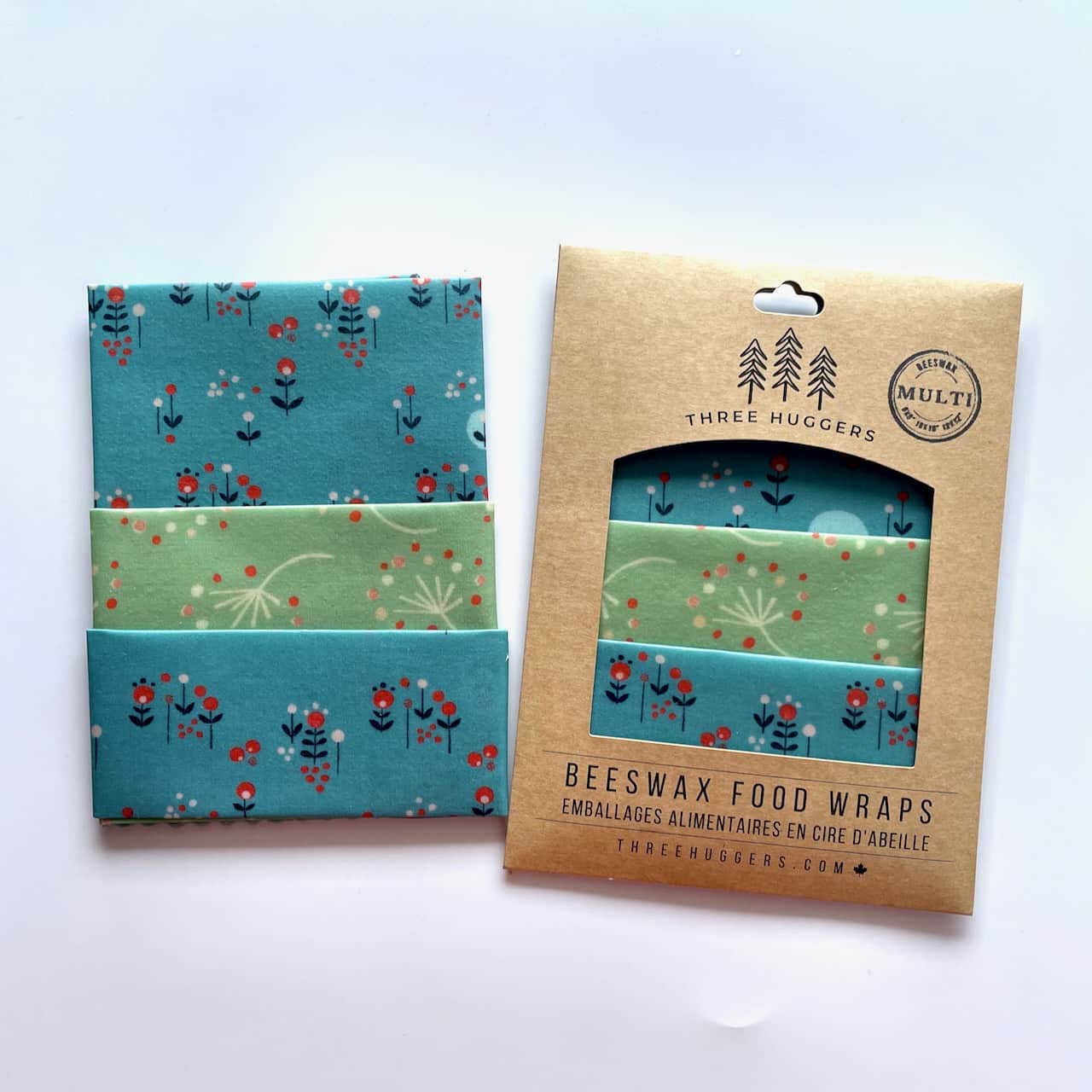 Beeswax Wraps - Multipack (Set of 3) - Meadow