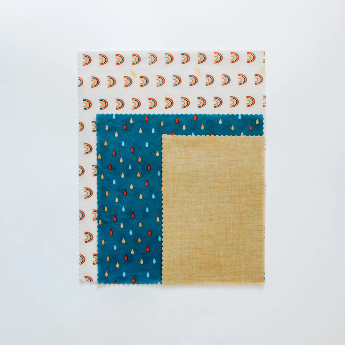 Beeswax Food Wraps: Rainbow Set of 3