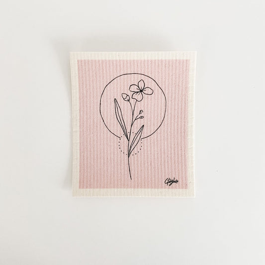 Swedish Dishcloths: Pink Wildflower