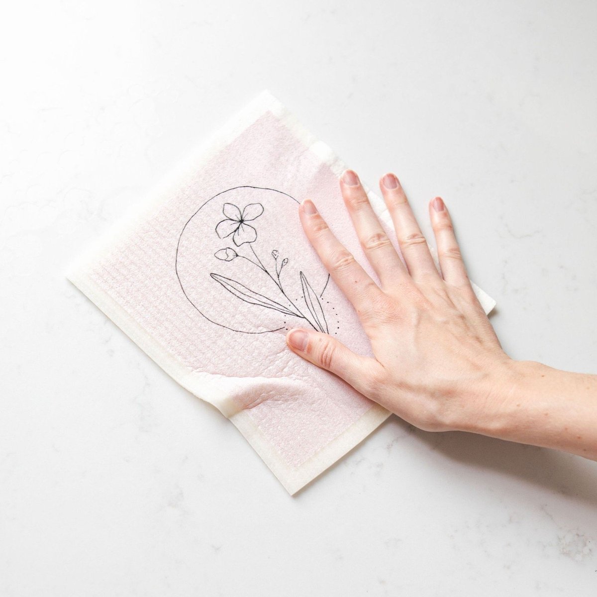 Swedish Dishcloths: Pink Wildflower