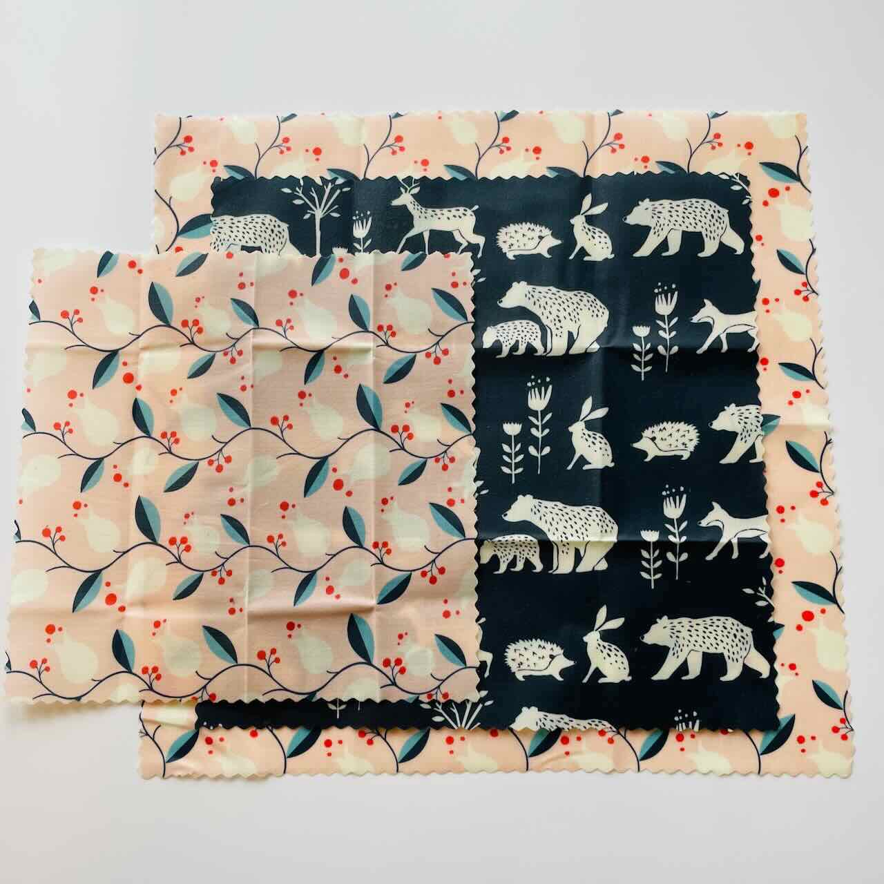 beeswax wraps set of 3 liliana pattern opened