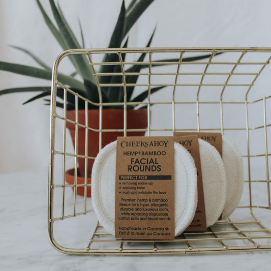 Reusable Hemp + Bamboo Facial Rounds (Set of 6)