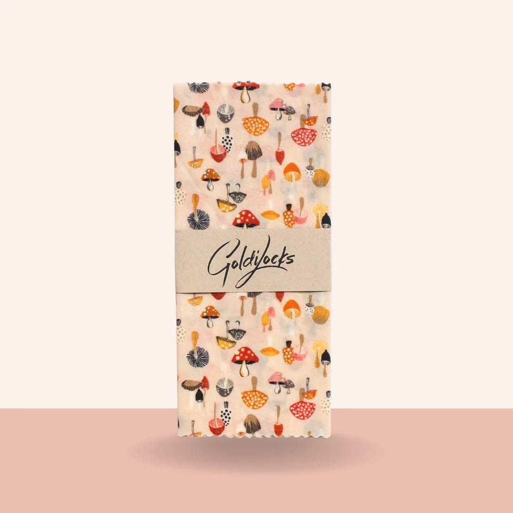 Beeswax Food Wraps: Mushrooms Single Medium