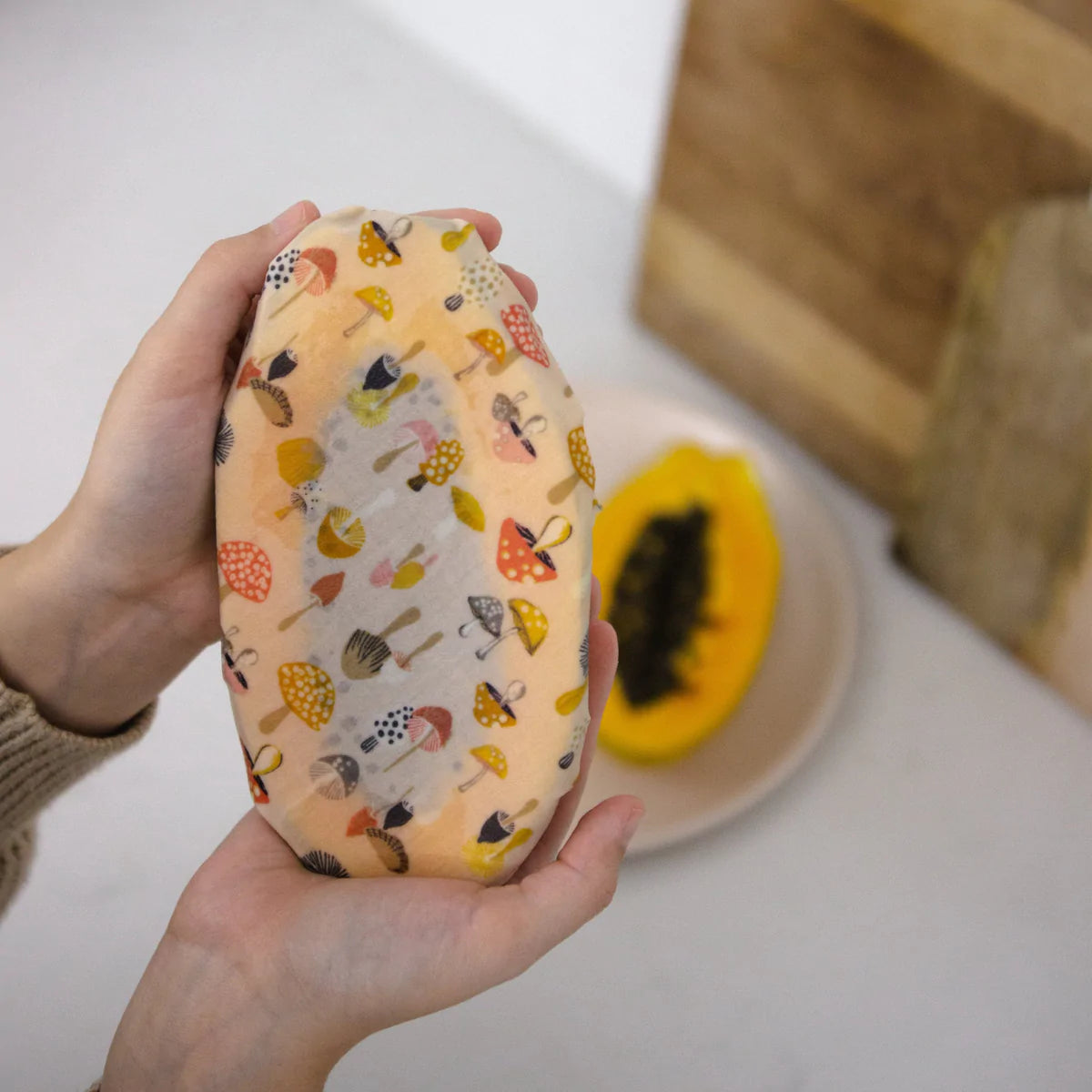 Beeswax Food Wraps: Mushrooms Single Medium
