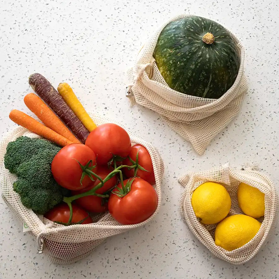 Organic Cotton Mesh Bags - Set of 3