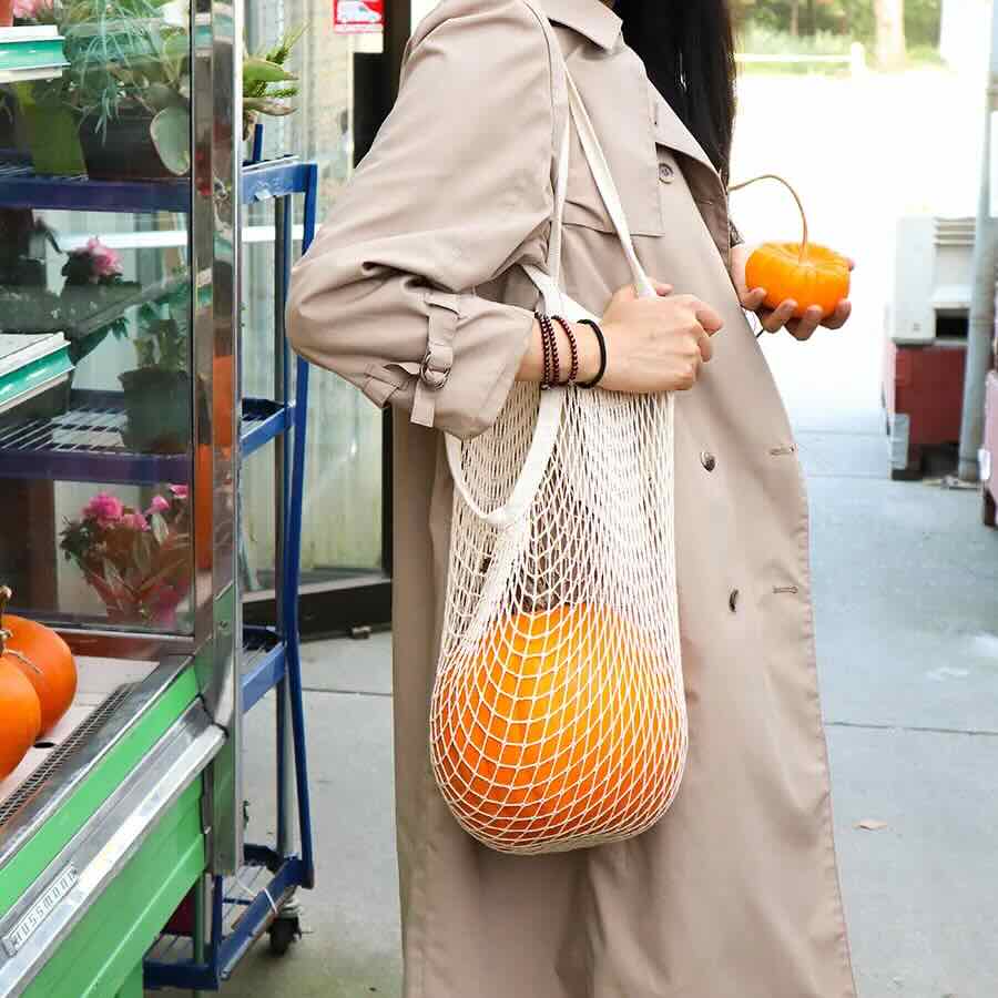 French Style Organic Cotton Net Tote Bag
