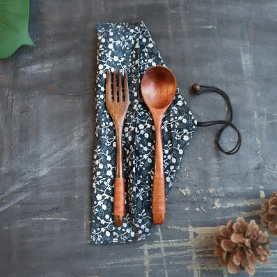 Travel Utensil Kit - Spoon + Fork Set