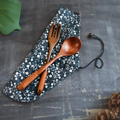 Travel Utensil Kit - Spoon + Fork Set