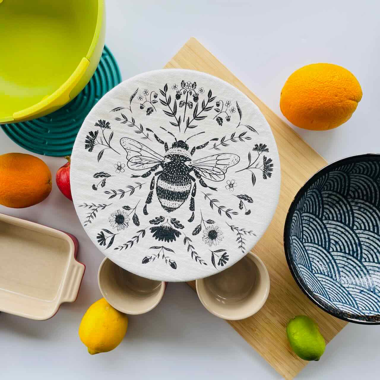 Reusable Fabric Bowl Covers: Large 10"