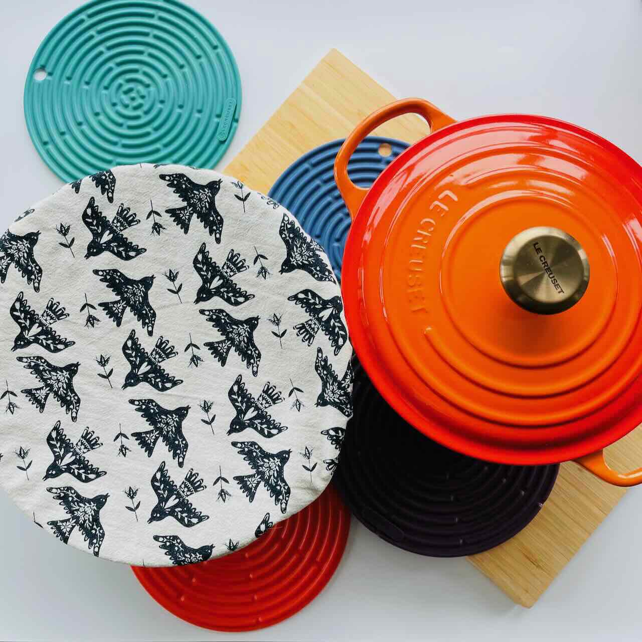 Reusable Fabric Bowl Cover: XL 12"