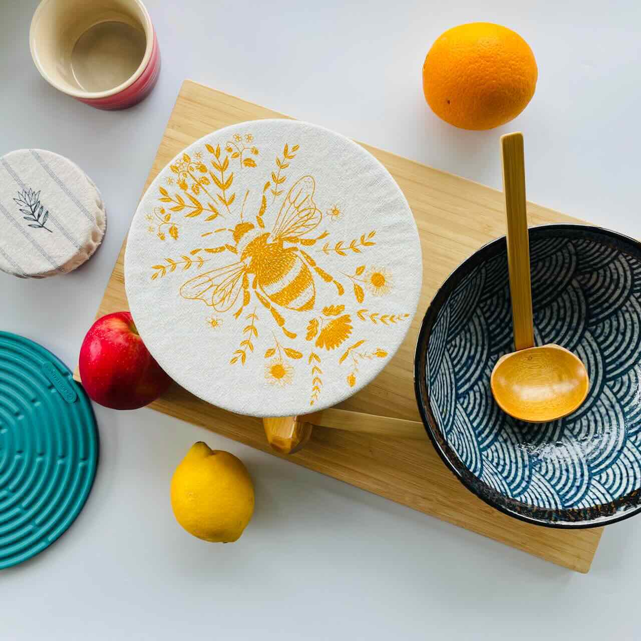 Reusable Fabric Bowl Covers: Medium 8.5"
