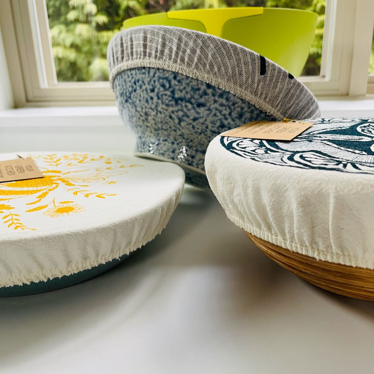 Reusable Fabric Bowl Covers: Medium 8.5"